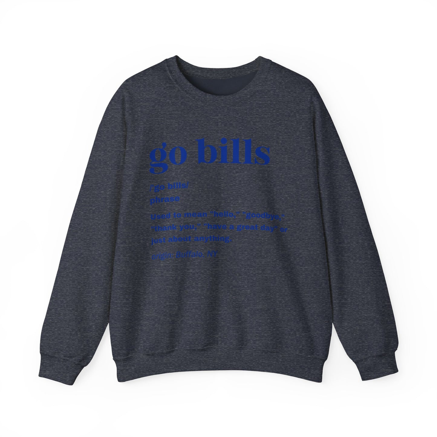 Go Bills Blue Unisex Heavy Blend™ Crewneck Sweatshirt