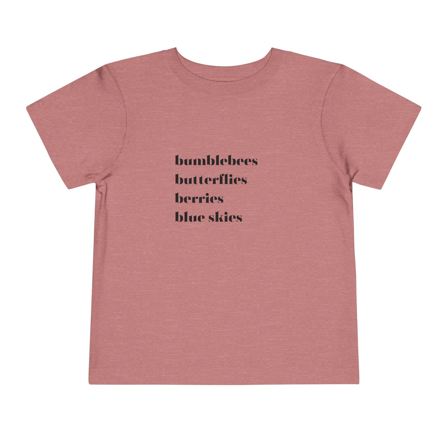 Bumblebees Butterflies Berries Blue Skies Toddler Short Sleeve Tee
