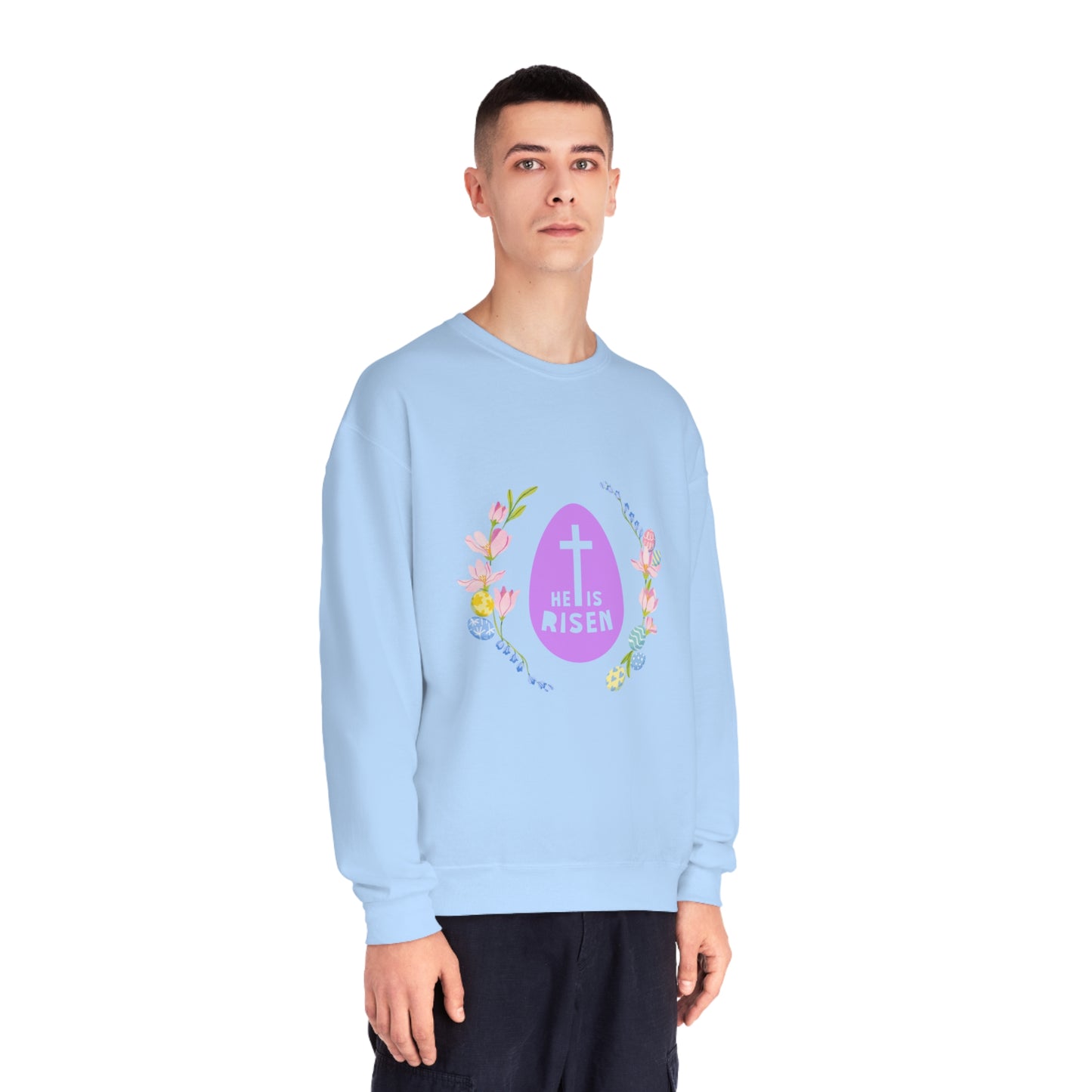 He Is Risen Easter Egg Unisex NuBlend® Crewneck Sweatshirt