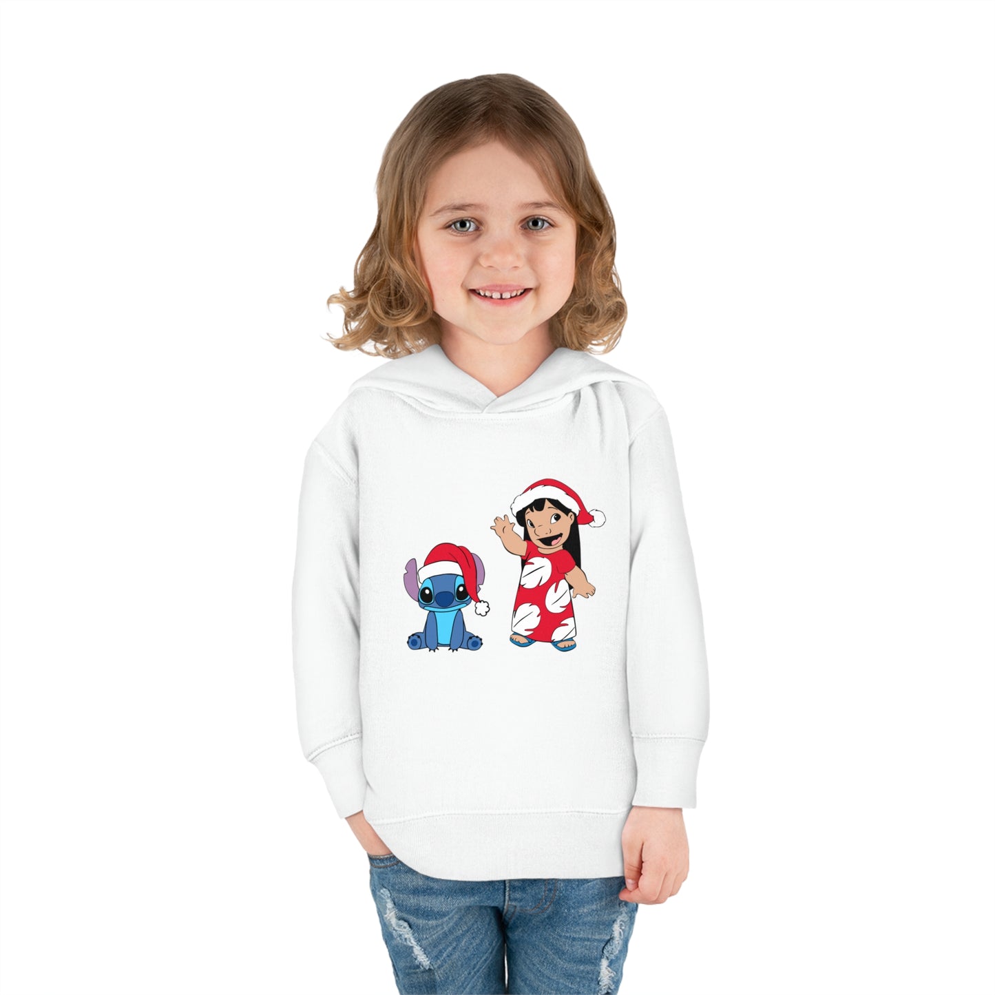 Lilo and Stitch Christmas Hats Toddler Pullover Fleece Hoodie
