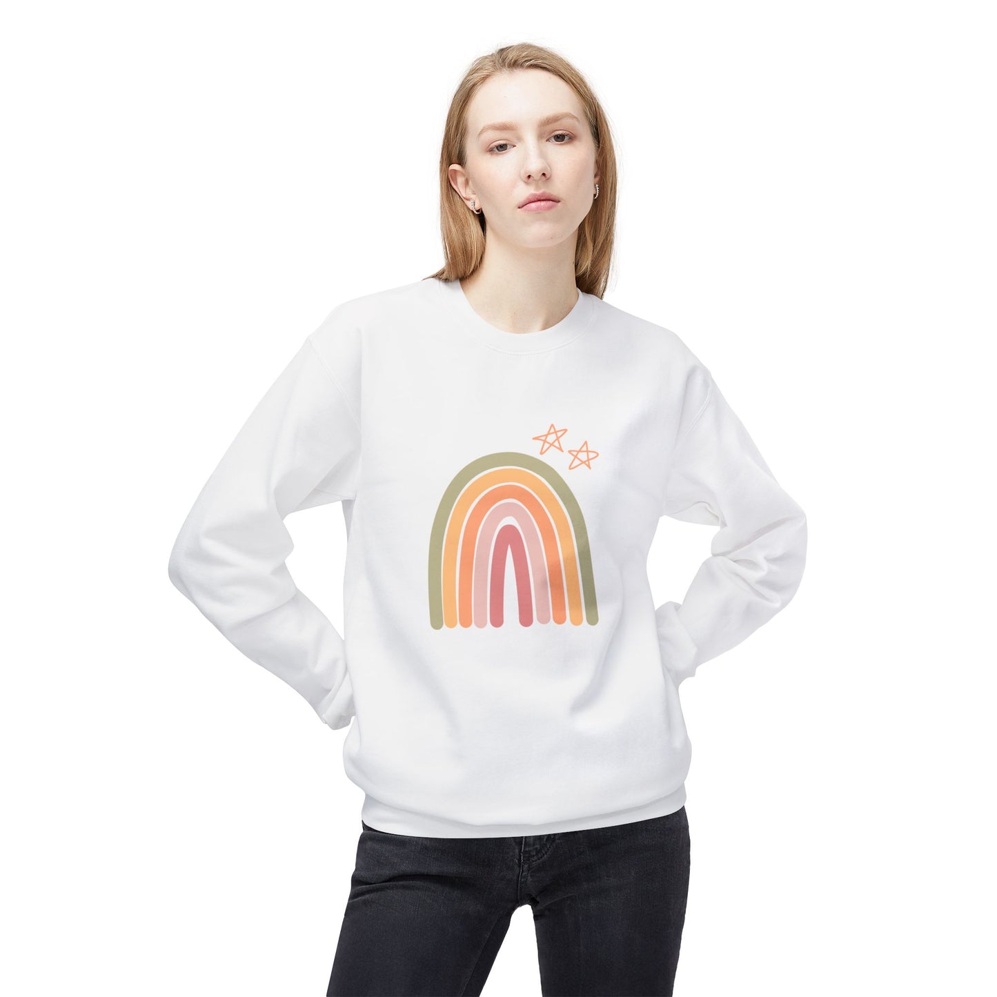 Rainbow Unisex Midweight Softstyle Fleece Crewneck Sweatshirt