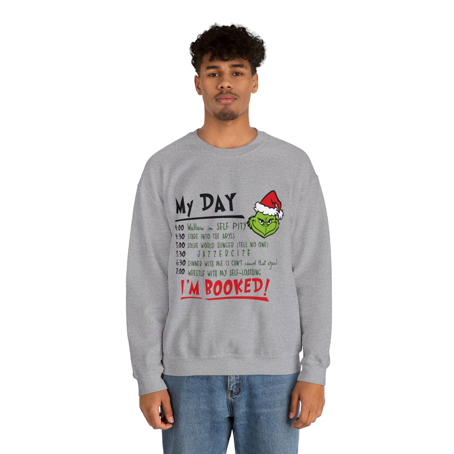 Grinch Schedule Unisex Heavy Blend™ Crewneck Sweatshirt