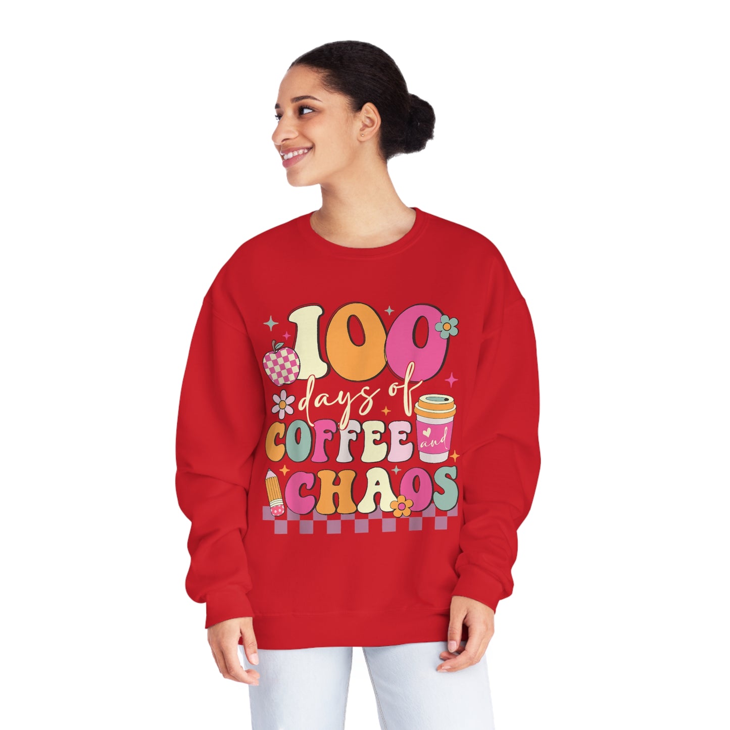 100 Days of Coffee and Chaos Unisex NuBlend® Crewneck Sweatshirt