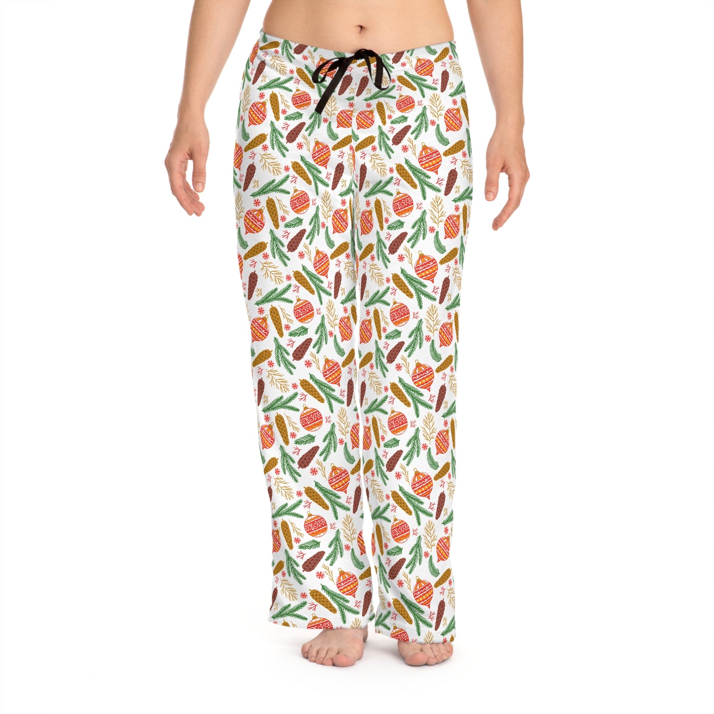 Festive Ornaments and Pinecones Women's Pajama Pants
