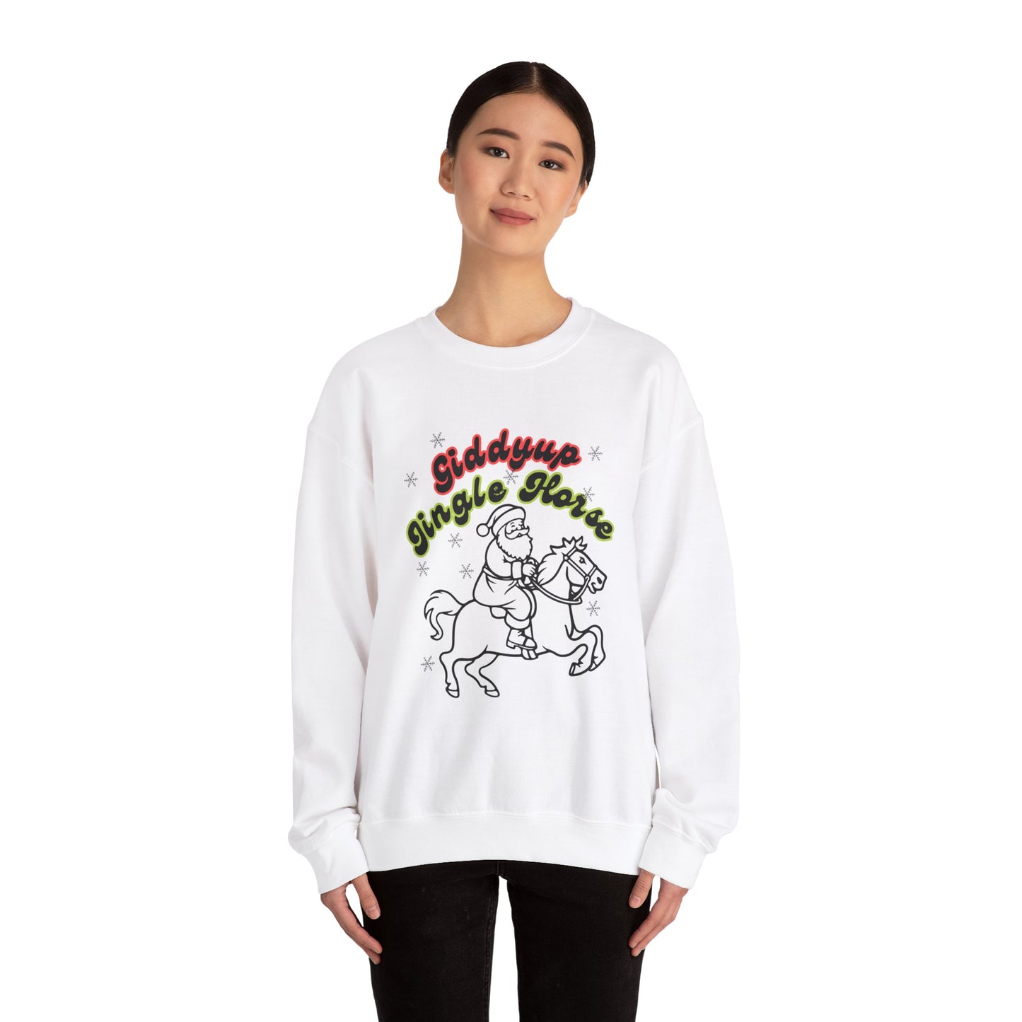 Giddyup Jingle Horse Unisex Heavy Blend™ Crewneck Sweatshirt