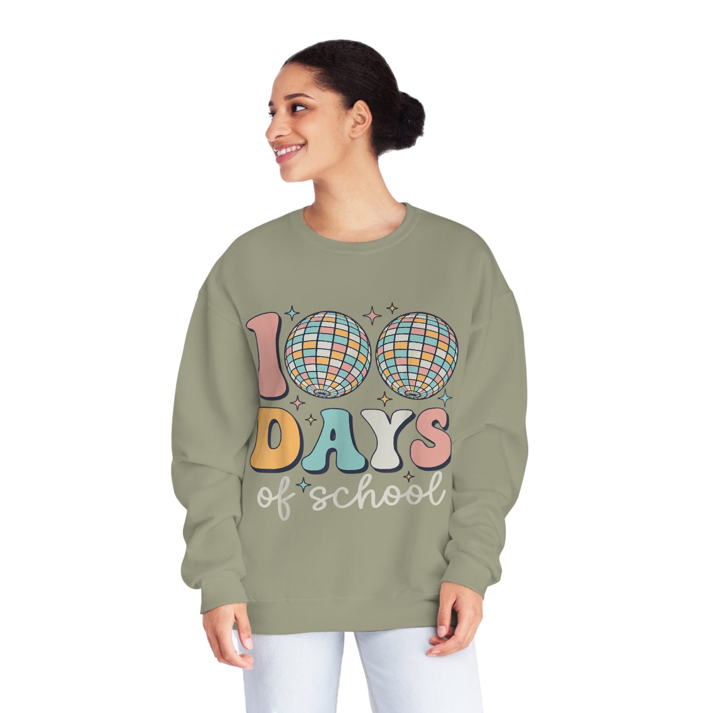 100 Days of School disco Balls Unisex NuBlend® Crewneck Sweatshirt