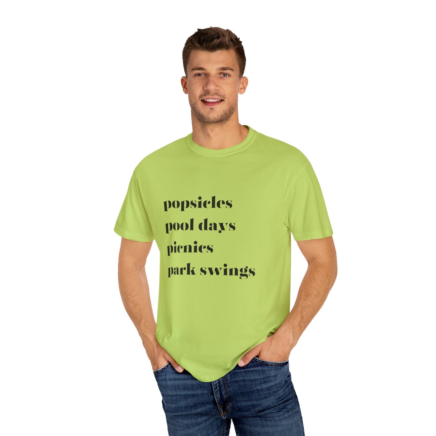 Popsicles Pool Days Picnics Park Swings Unisex Garment-Dyed T-shirt