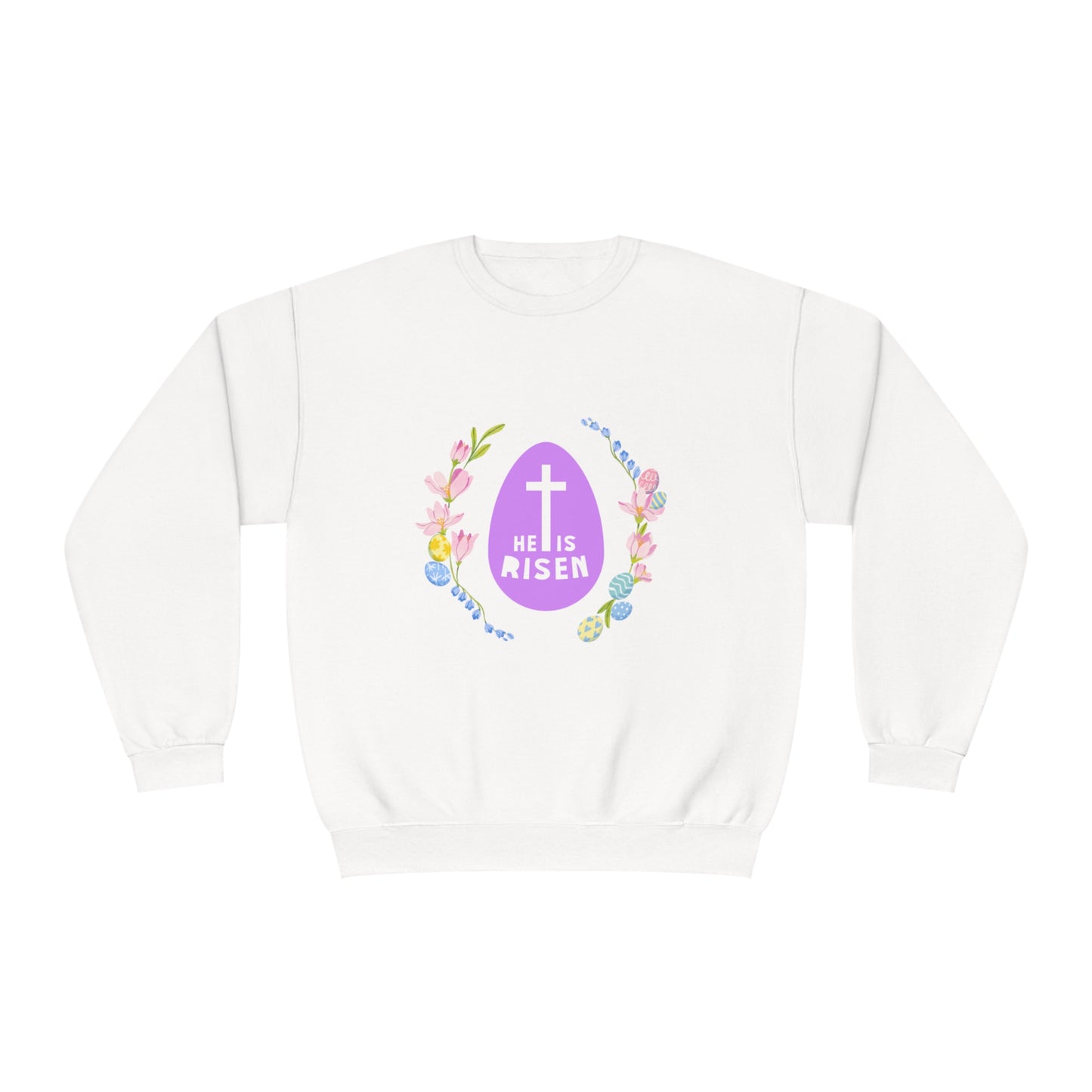 He Is Risen Easter Egg Unisex NuBlend® Crewneck Sweatshirt