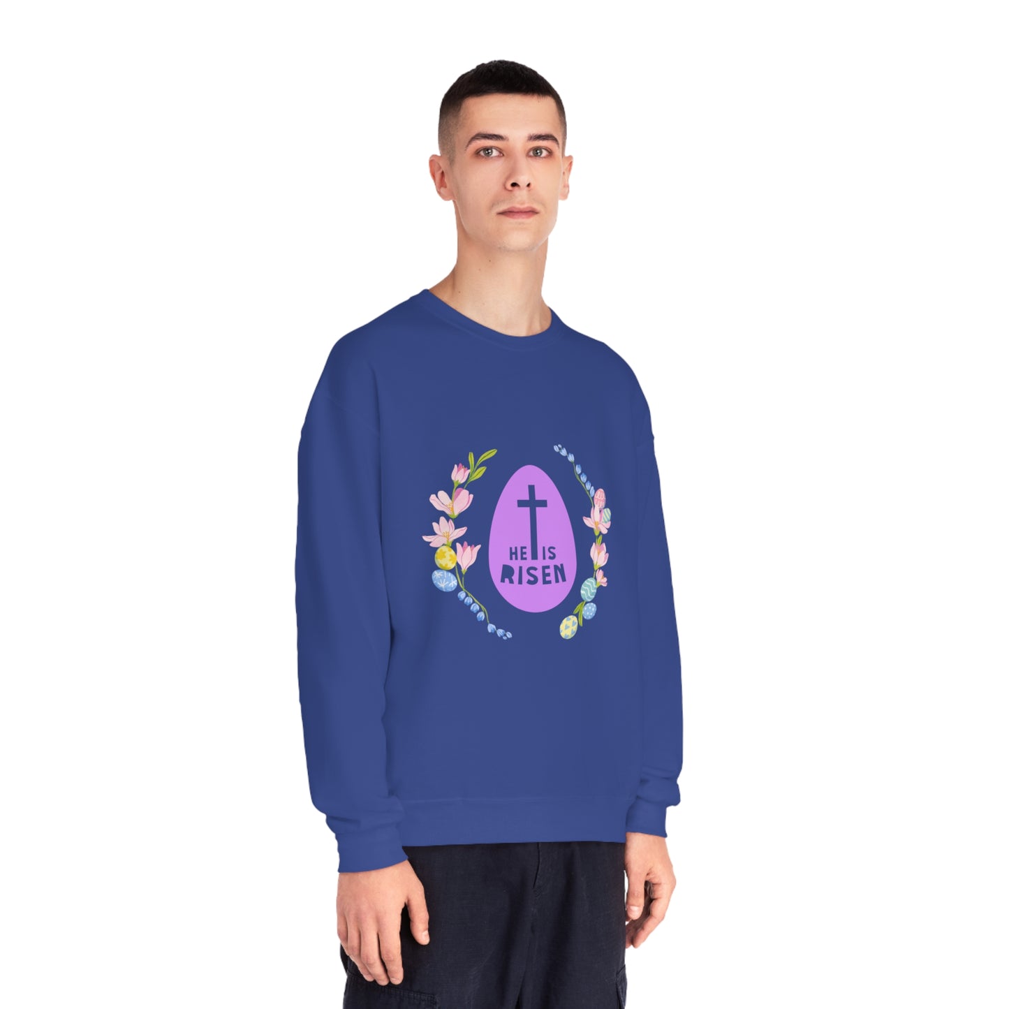 He Is Risen Easter Egg Unisex NuBlend® Crewneck Sweatshirt