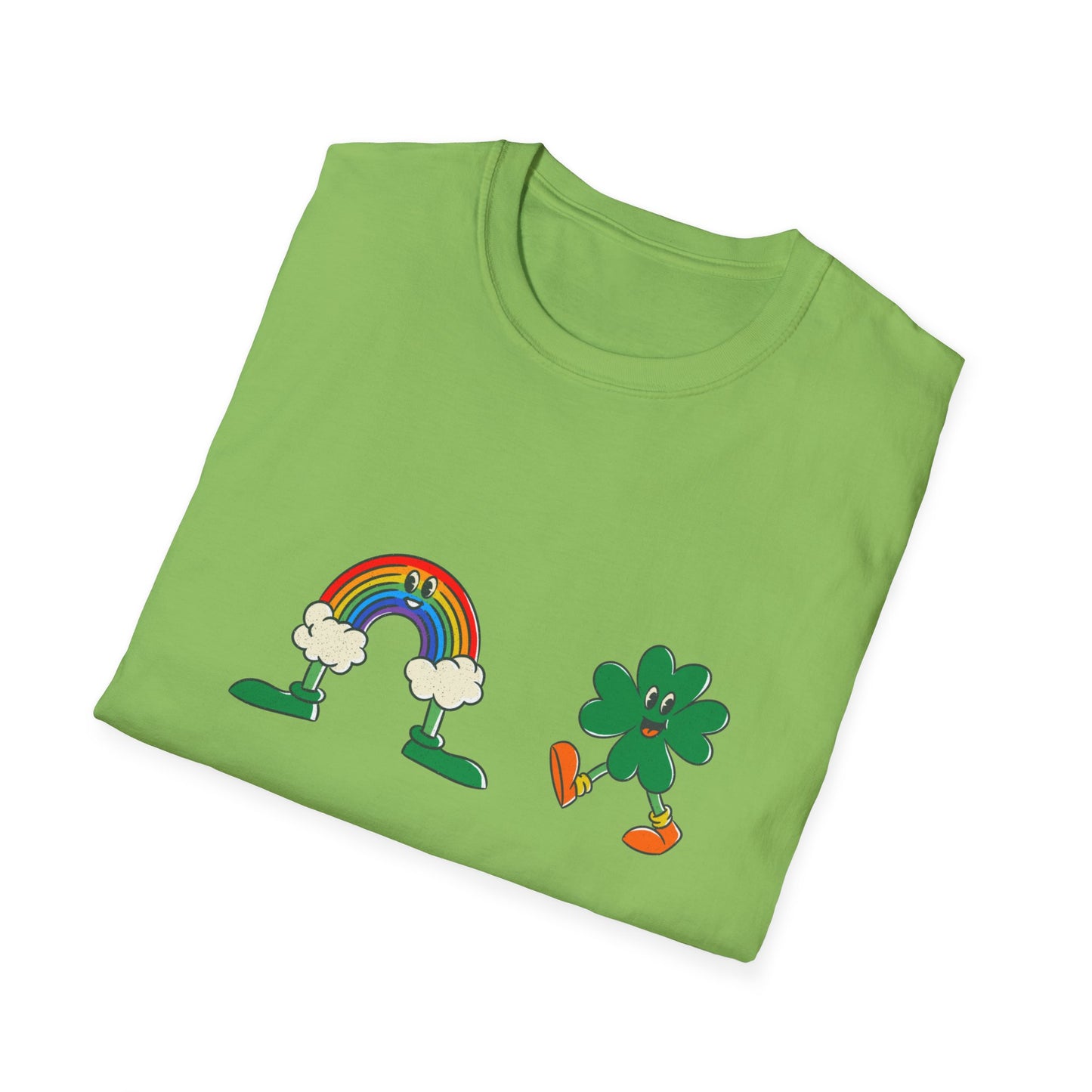 Shamrock and Rainbow Man Unisex Softstyle T-Shirt