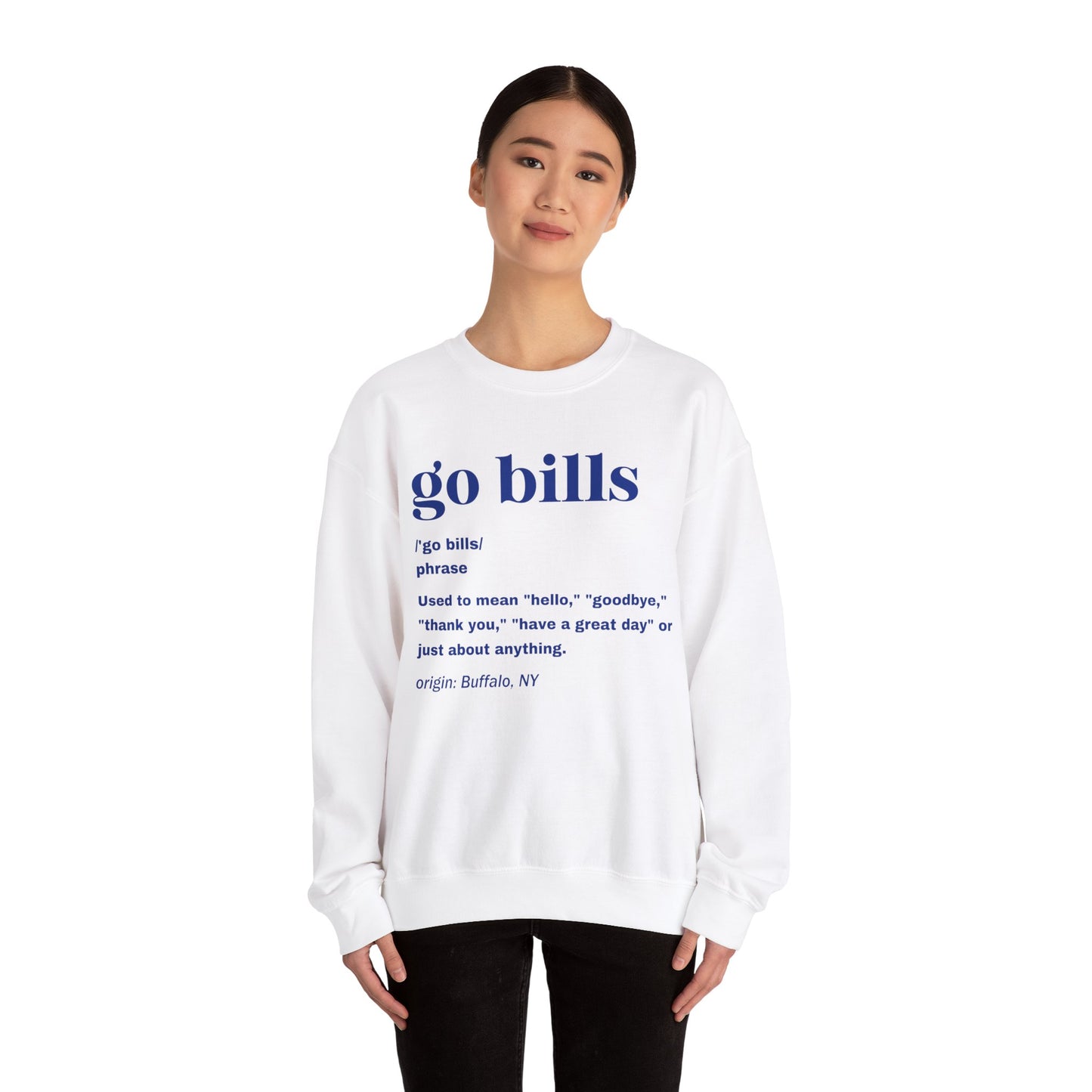 Go Bills Blue Unisex Heavy Blend™ Crewneck Sweatshirt