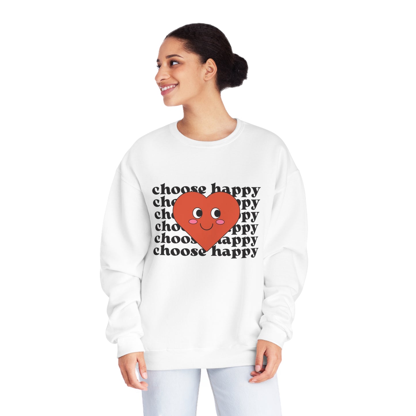 Heart Choose Happy Unisex NuBlend® Crewneck Sweatshirt