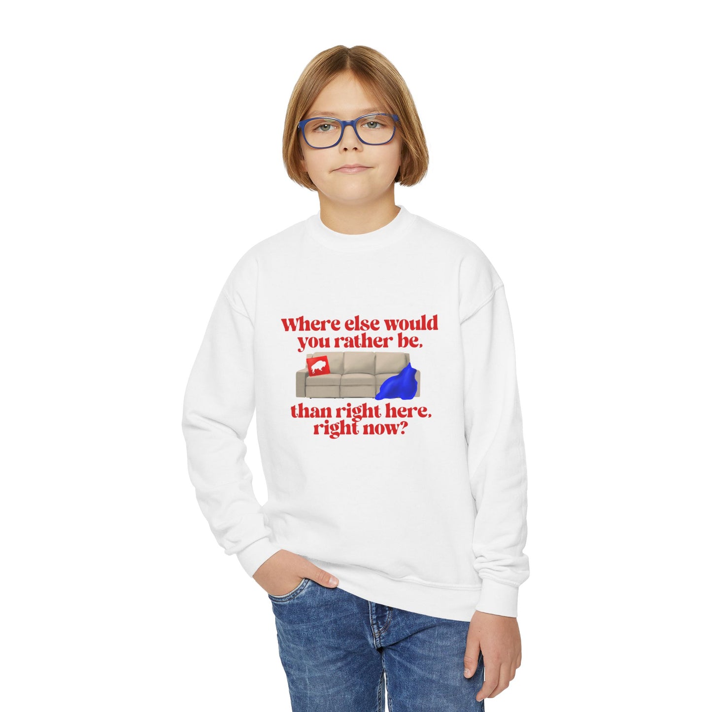 Where else would you rather be? Youth Crewneck Sweatshirt