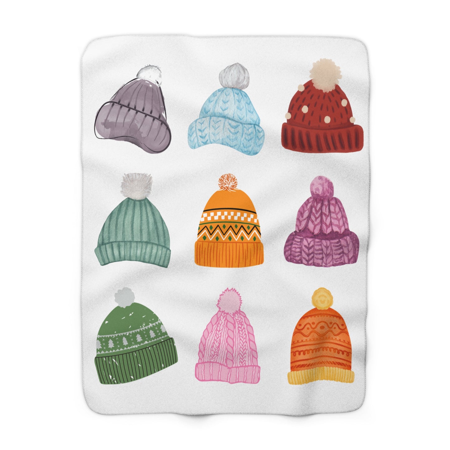 Warm Hats Sherpa Fleece Blanket