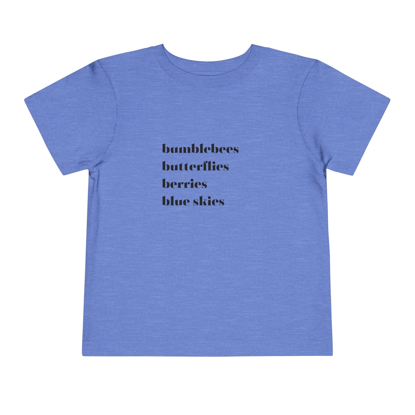 Bumblebees Butterflies Berries Blue Skies Toddler Short Sleeve Tee