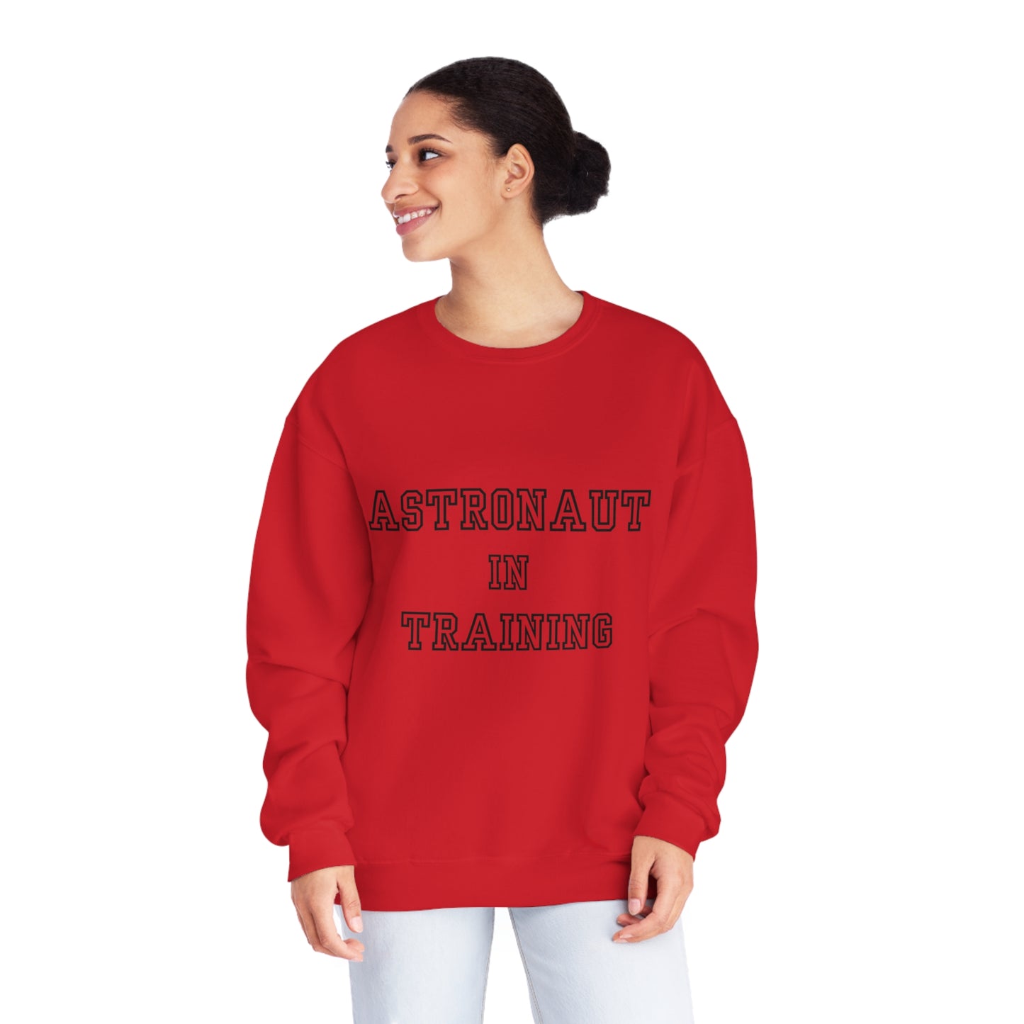 Astronaut in Training Black Font Unisex NuBlend® Crewneck Sweatshirt