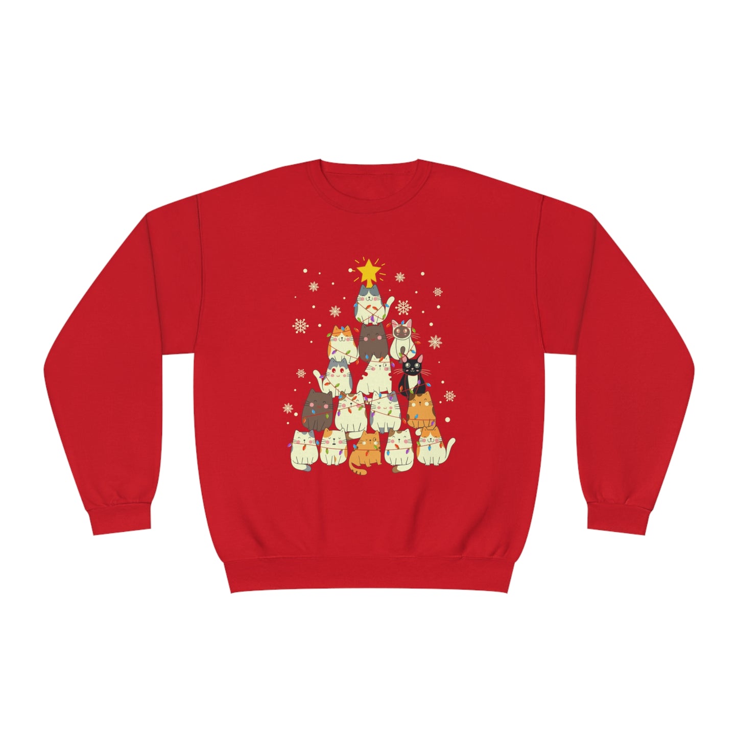 Cat Christmas Tree Unisex NuBlend® Crewneck Sweatshirt
