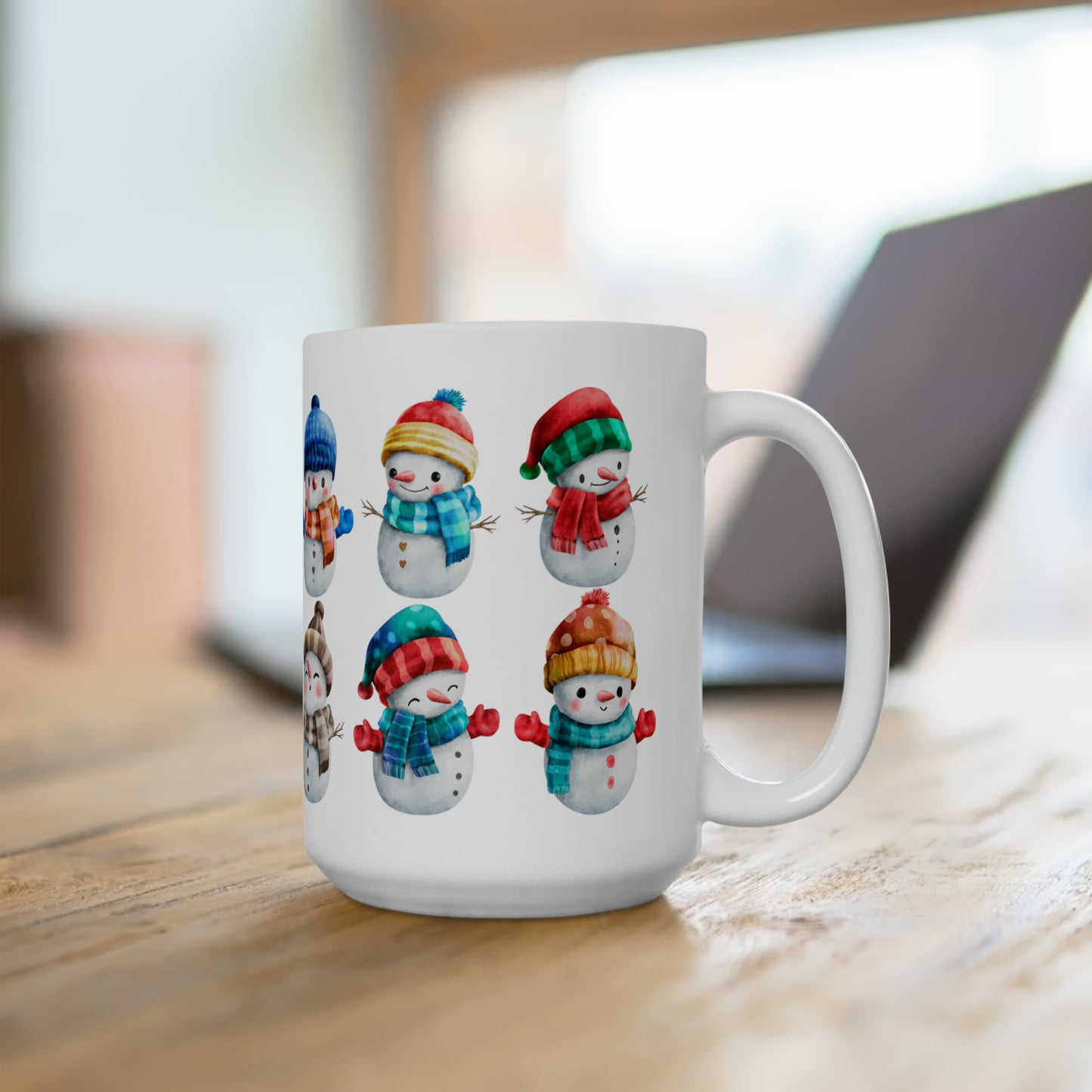 Snowmen Ceramic Mug 15oz