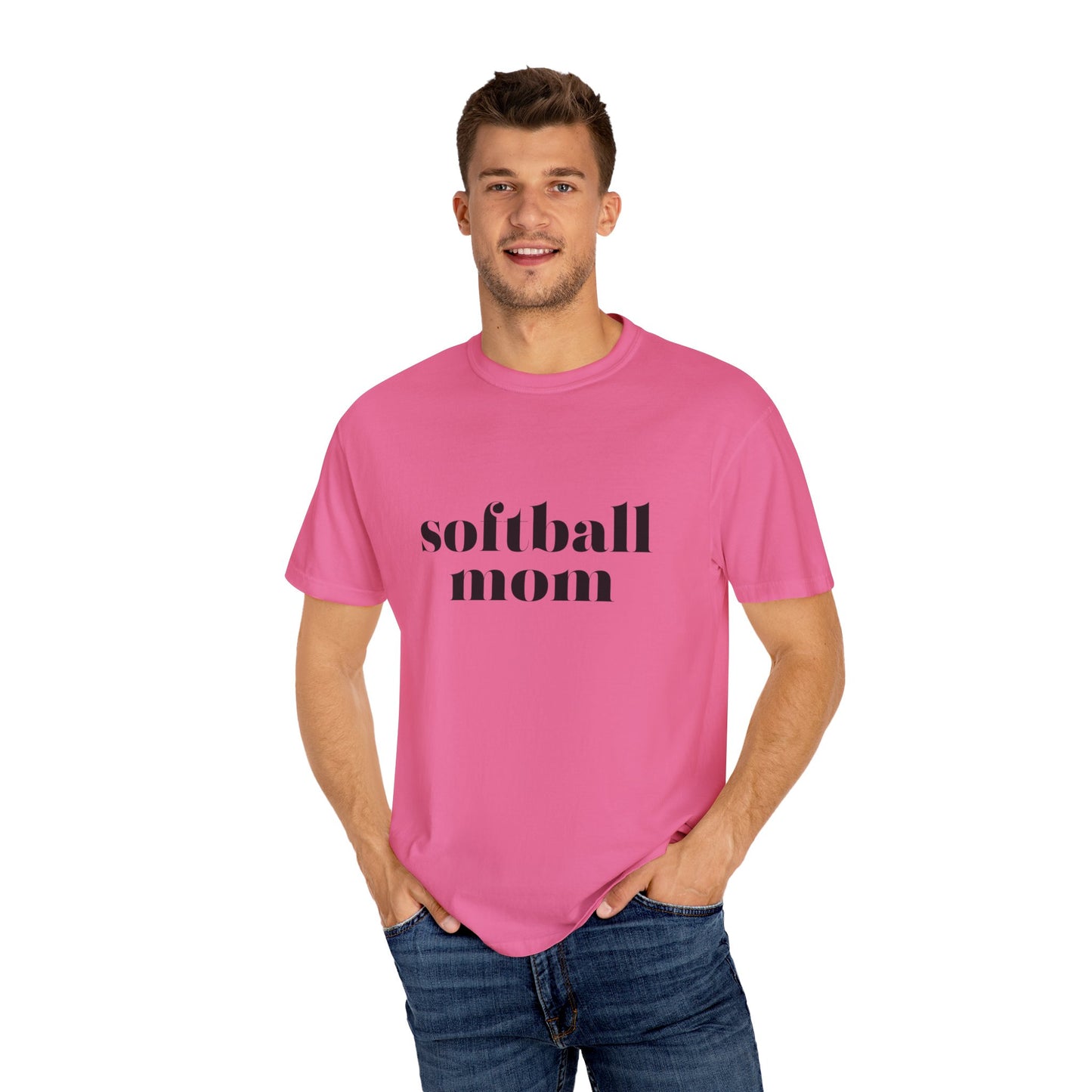 Softball Mom Unisex Garment-Dyed T-shirt