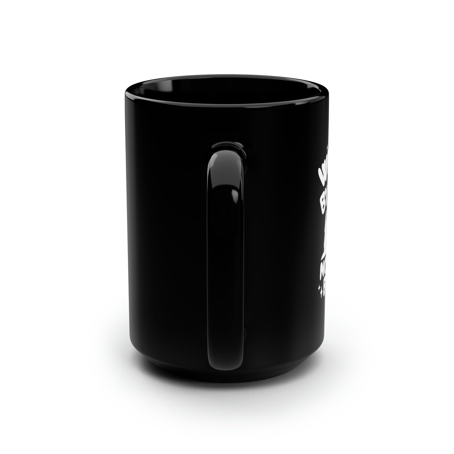 We Walk by Faith Not by Sight Black Mug, 15oz