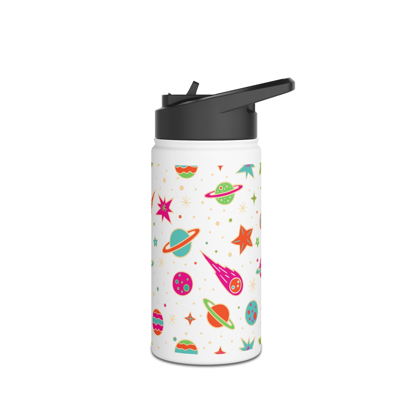 Neon Space Stainless Steel Water Bottle, Standard Lid