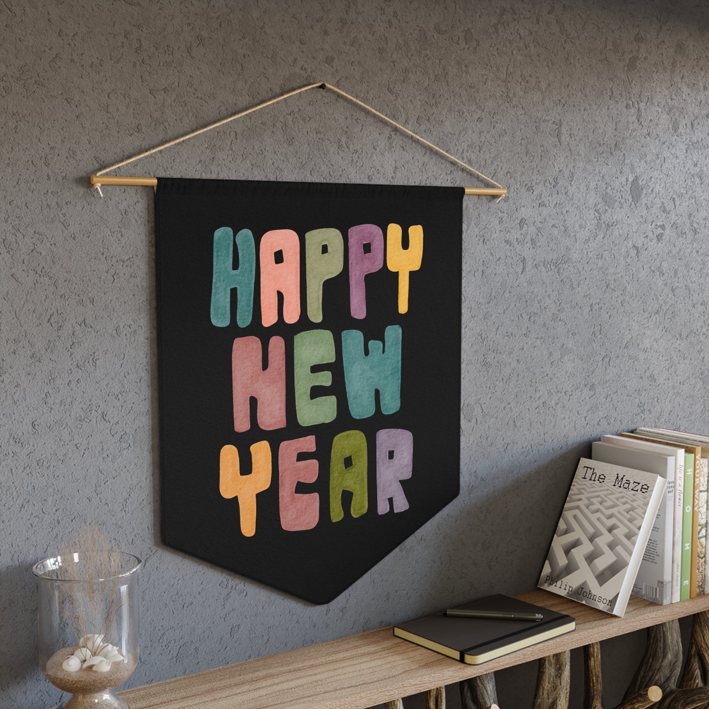 Happy New Year Colorful Pennant