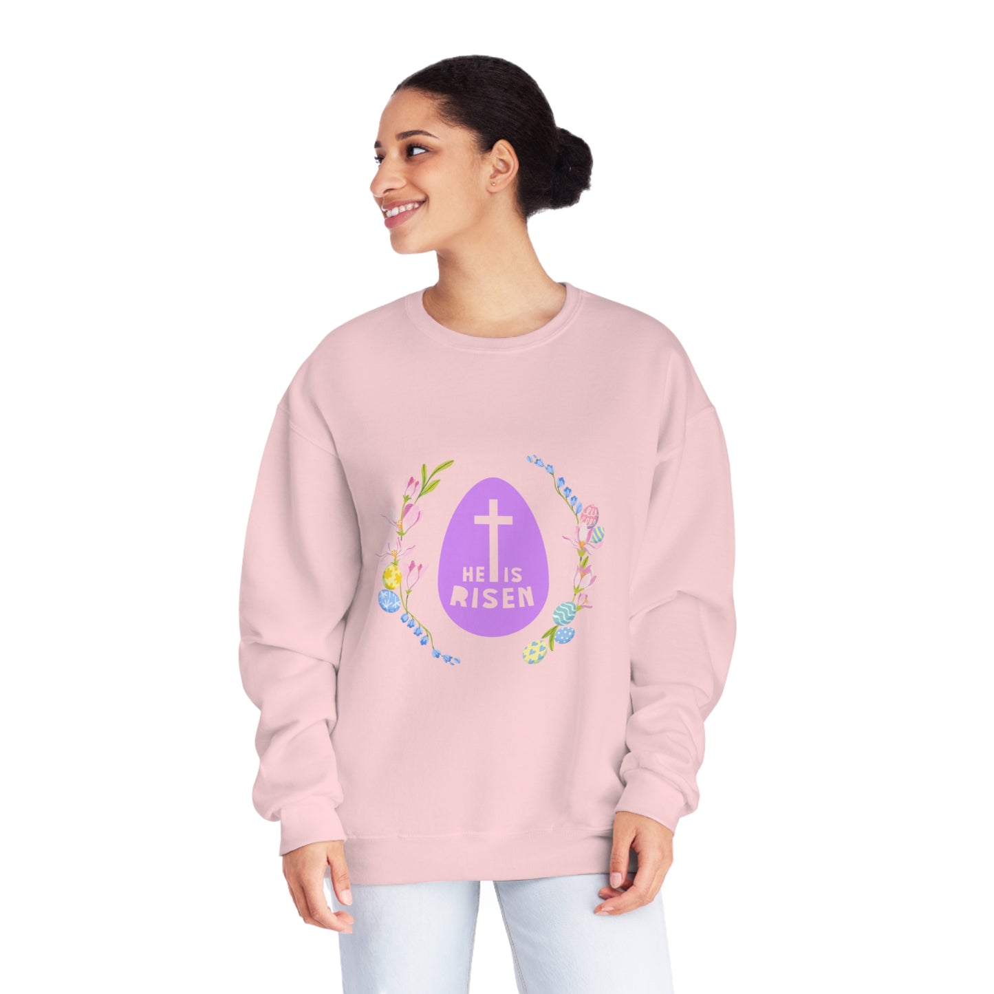He Is Risen Easter Egg Unisex NuBlend® Crewneck Sweatshirt