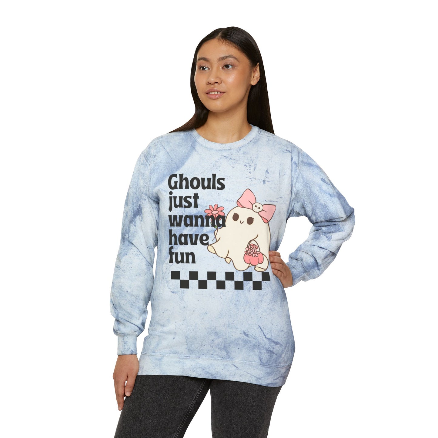 Ghouls Just Wanna Have Fun Unisex Color Blast Crewneck Sweatshirt