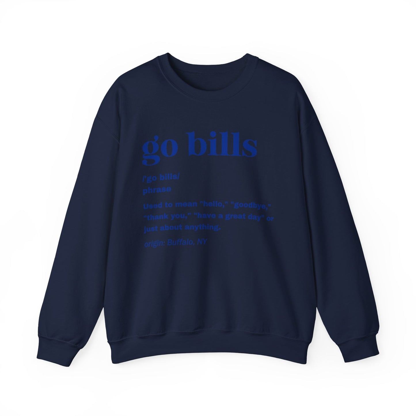 Go Bills Blue Unisex Heavy Blend™ Crewneck Sweatshirt