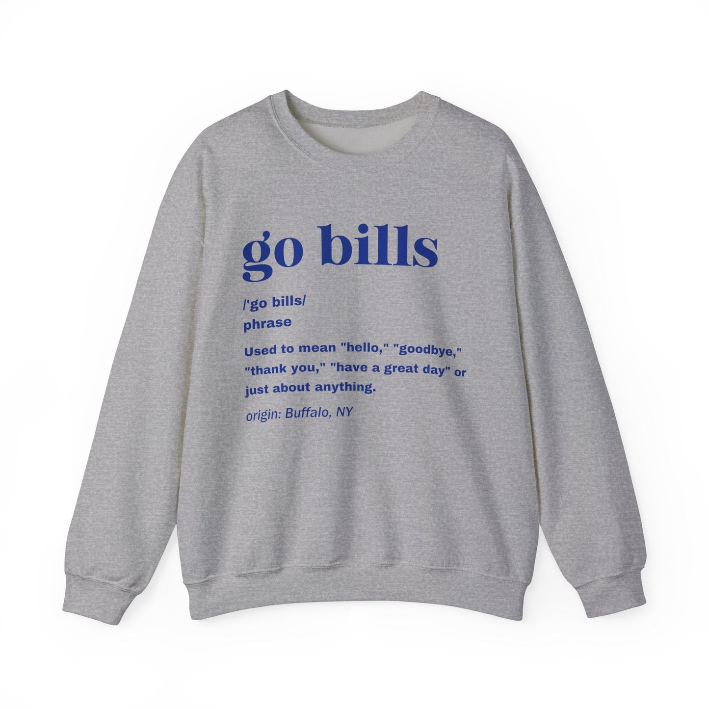 Go Bills Blue Unisex Heavy Blend™ Crewneck Sweatshirt