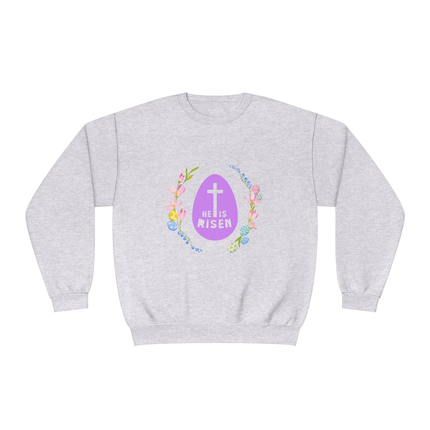 He Is Risen Easter Egg Unisex NuBlend® Crewneck Sweatshirt