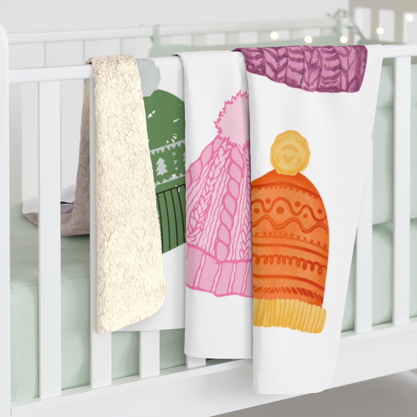 Warm Hats Sherpa Fleece Blanket