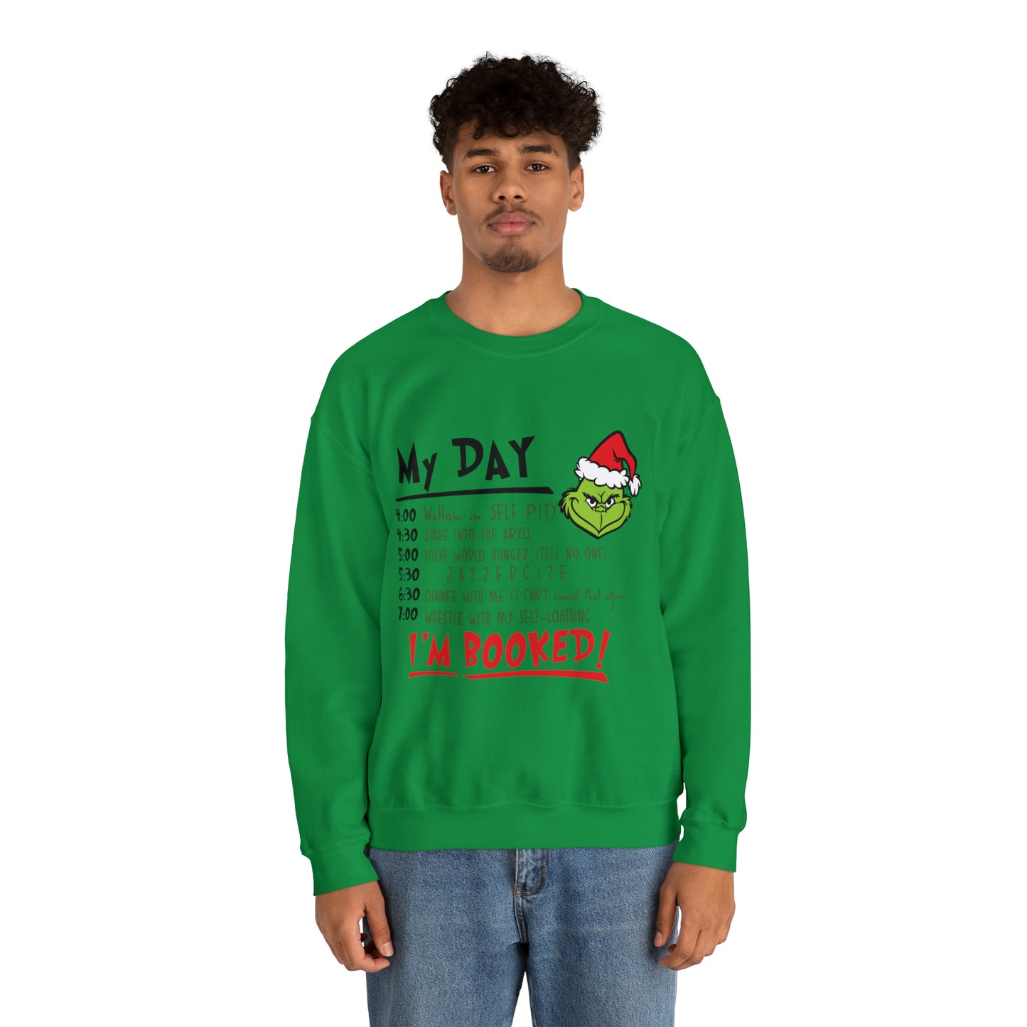 Grinch Schedule Unisex Heavy Blend™ Crewneck Sweatshirt