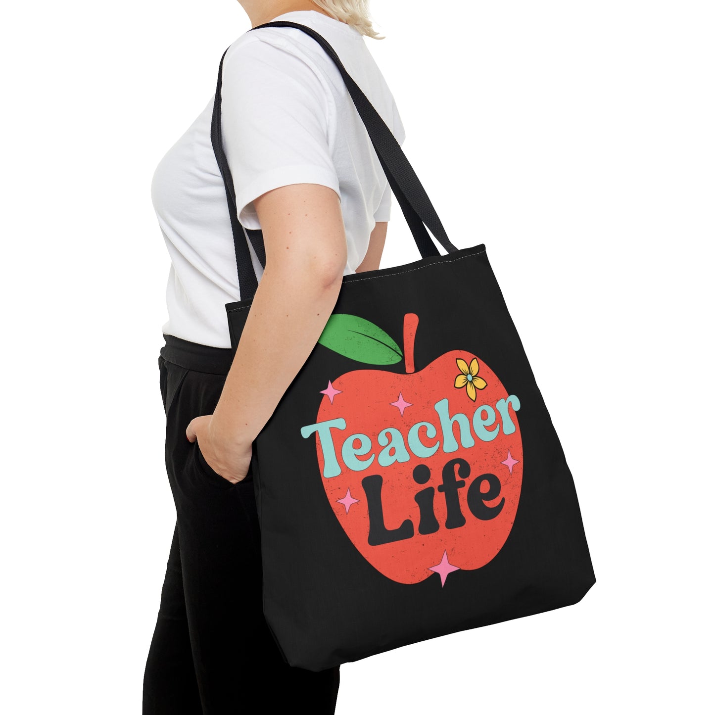 Teacher Life Apple Tote Bag (AOP)