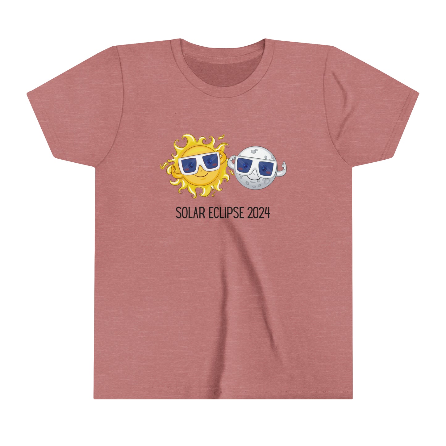 Solar Eclipse 2024 Black Font Youth Short Sleeve Tee