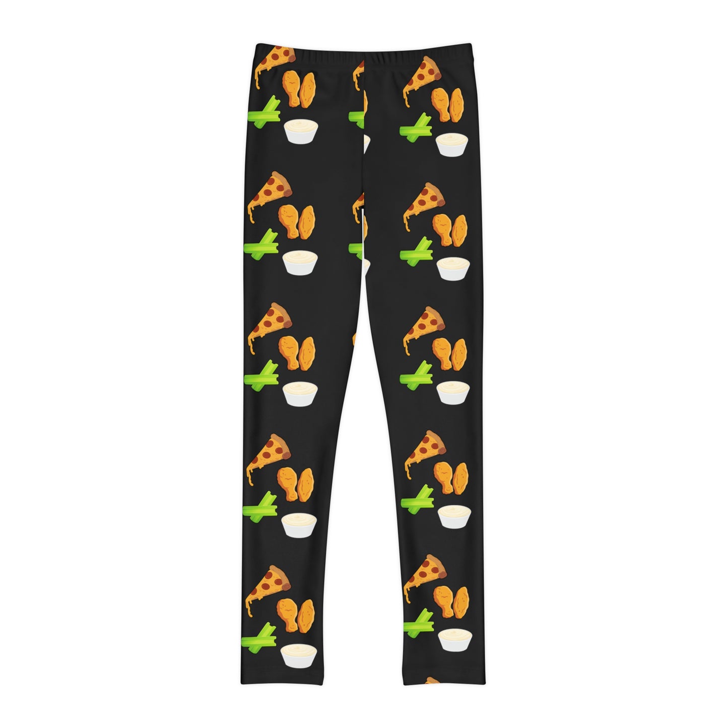 Pizza Wing Celery Bleu Cheese Youth Full-Length Leggings (AOP)
