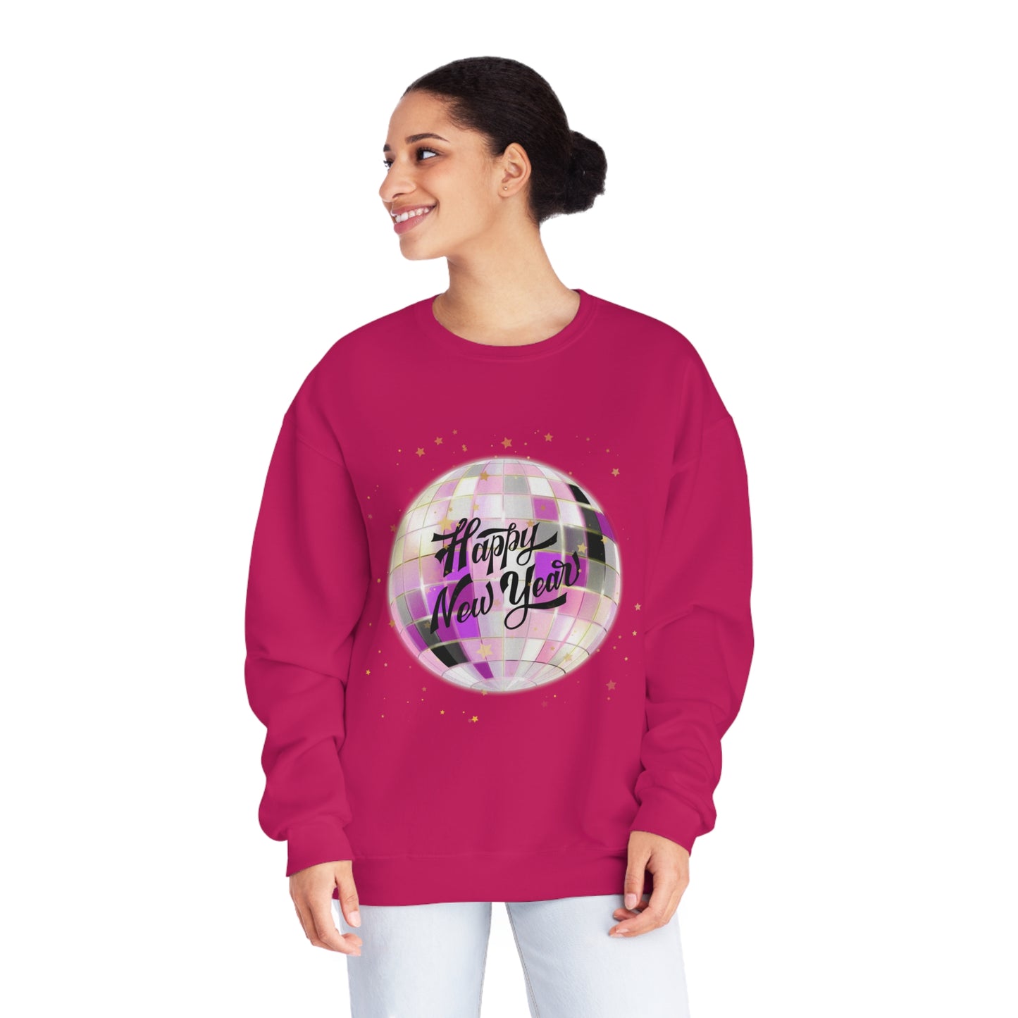 Happy New Year Purple Disco Ball Unisex NuBlend® Crewneck Sweatshirt
