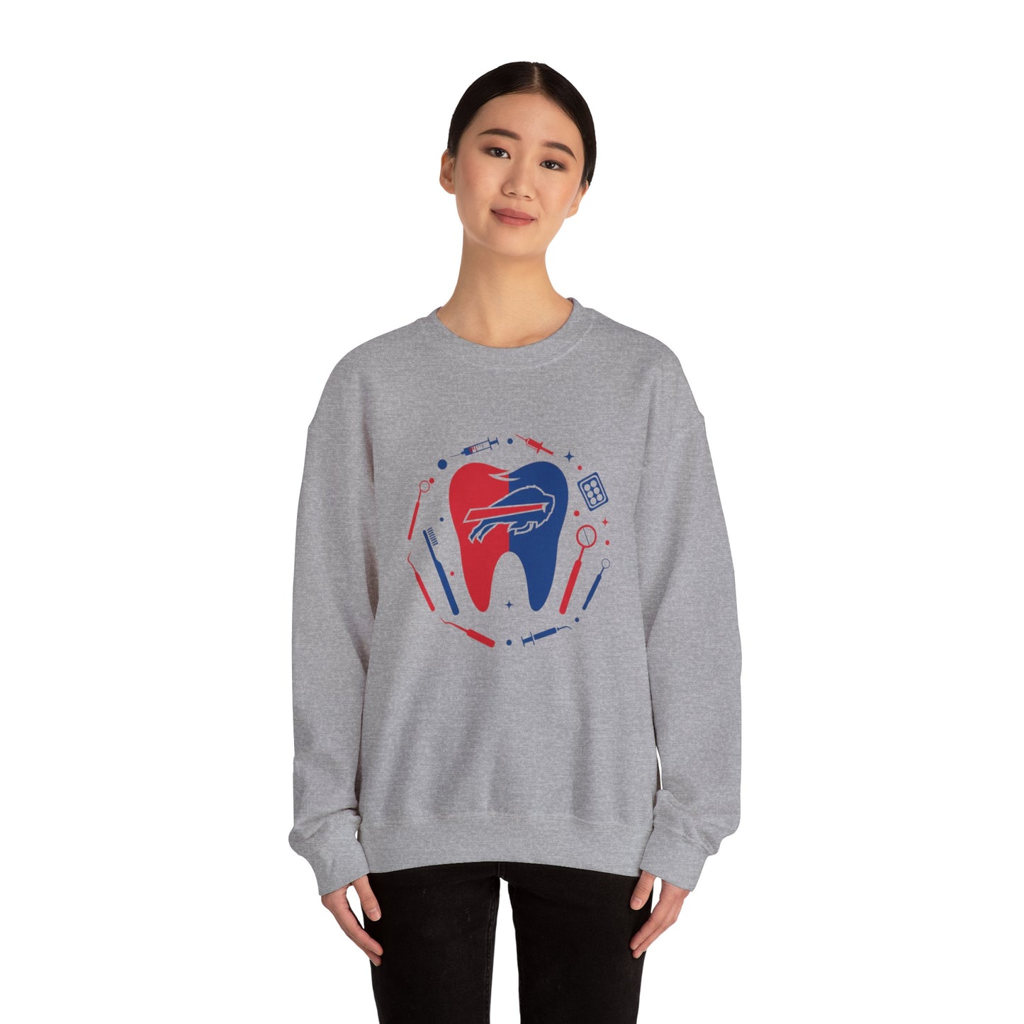 Dental / Dentist / Hygienist Buffalo Tooth Crewneck Sweatshirt – Dentist & Buffalo Fan Pullover