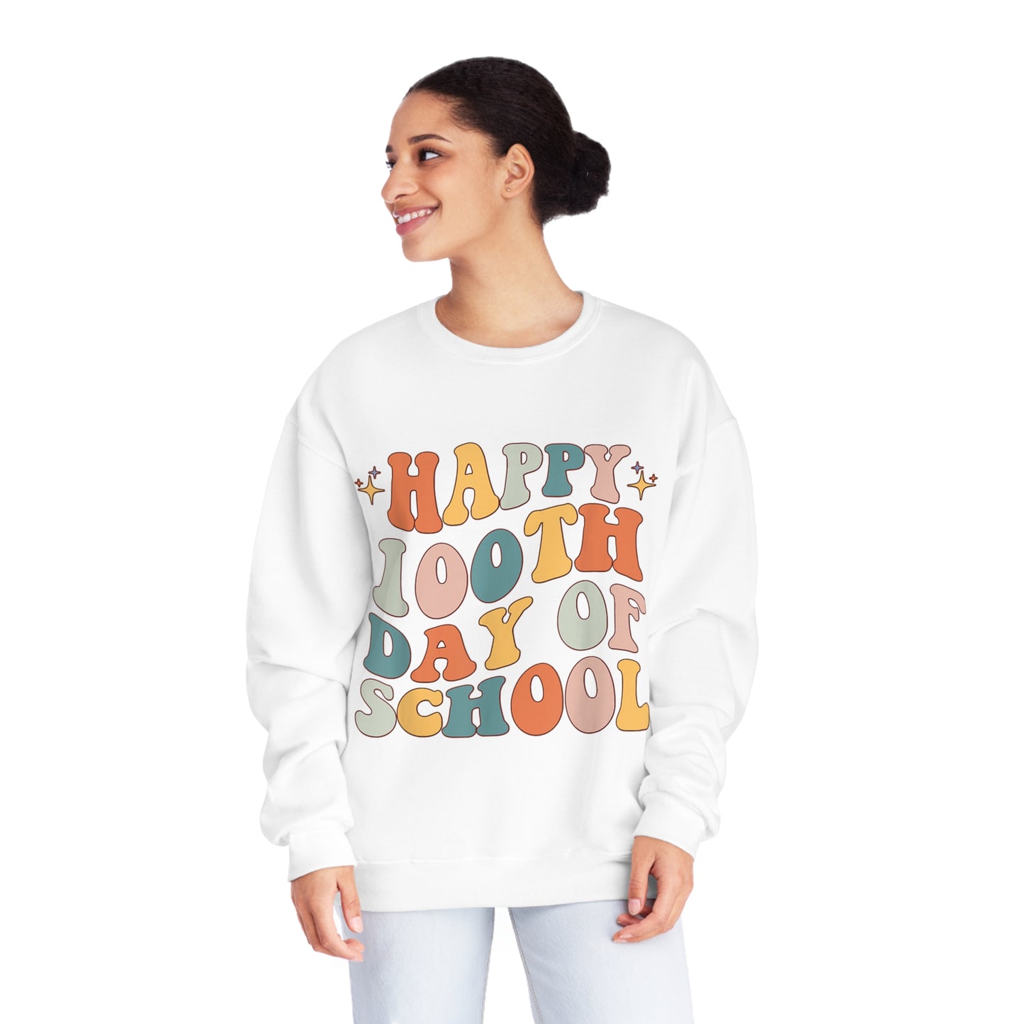 Happy 100th Day of School Unisex NuBlend® Crewneck Sweatshirt