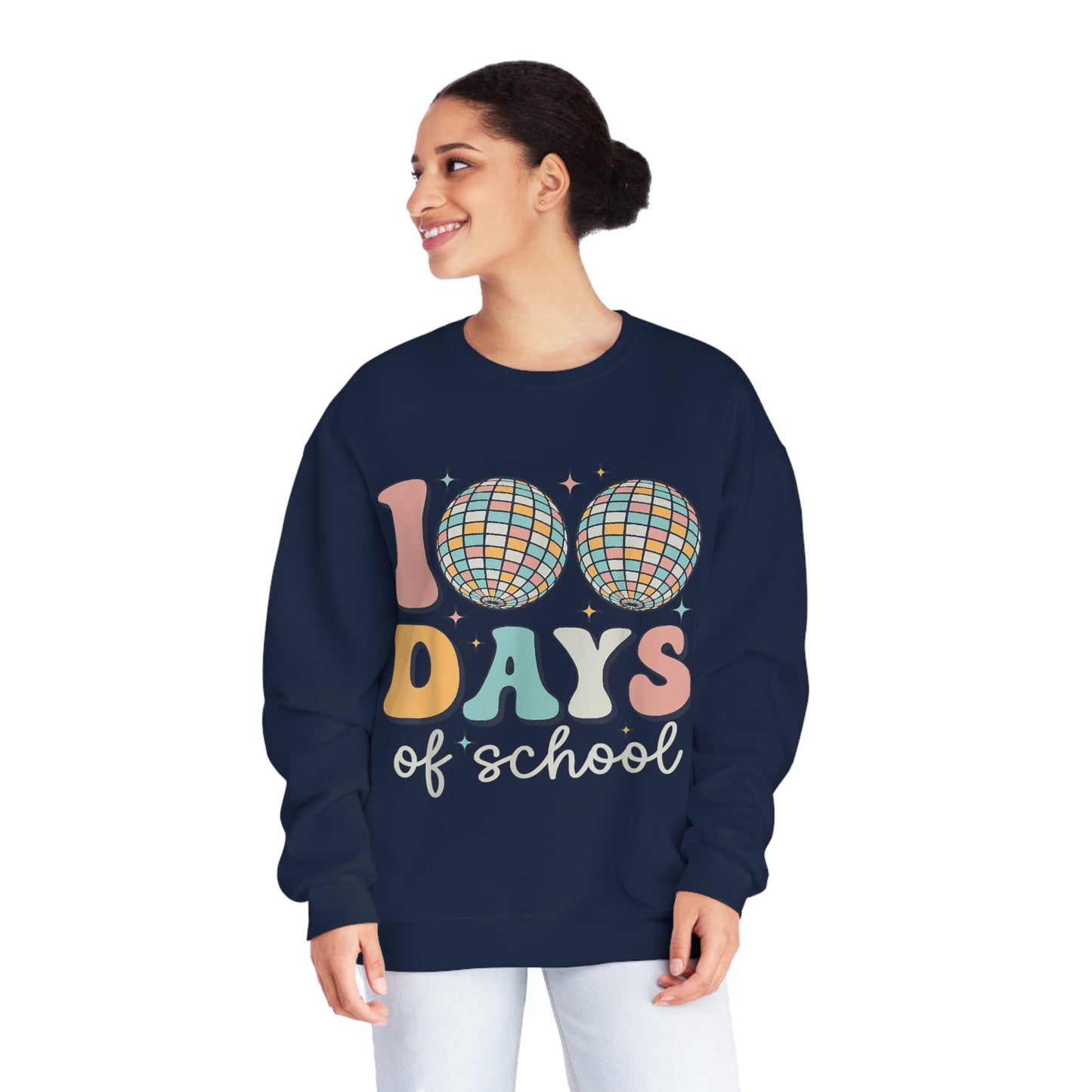 100 Days of School disco Balls Unisex NuBlend® Crewneck Sweatshirt