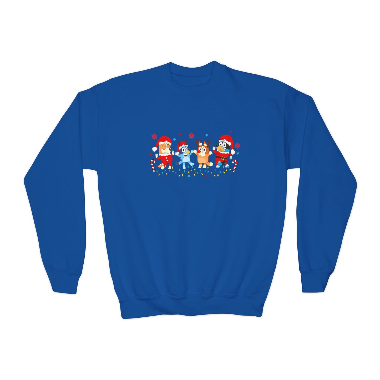 Heeler Family Dancing Christmas Youth Crewneck Sweatshirt