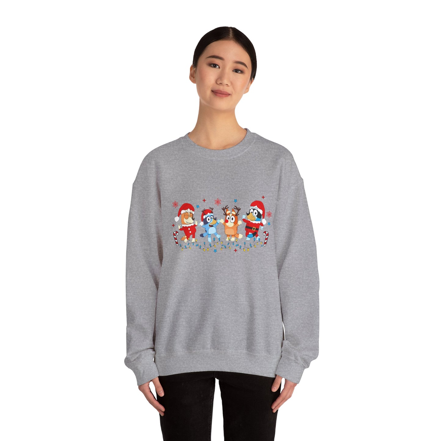 Heeler Family Dancing Christmas Unisex Heavy Blend™ Crewneck Sweatshirt