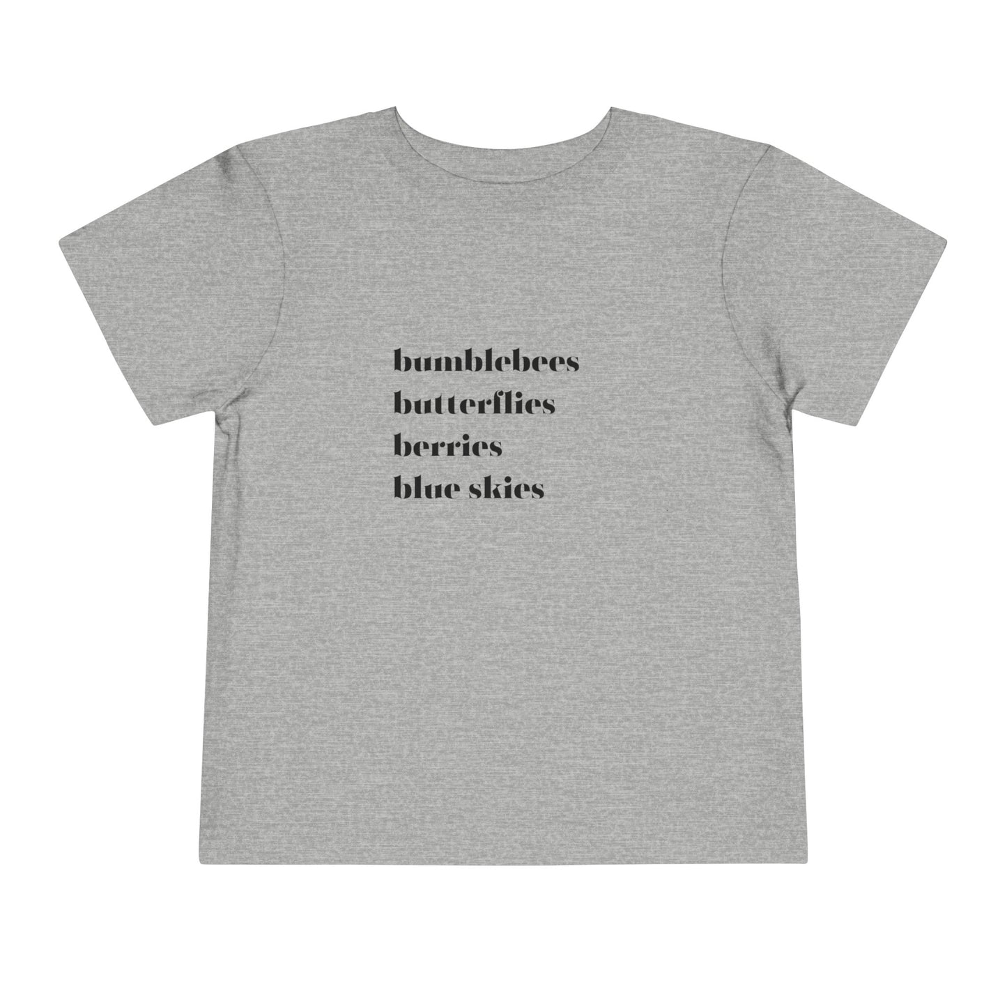 Bumblebees Butterflies Berries Blue Skies Toddler Short Sleeve Tee