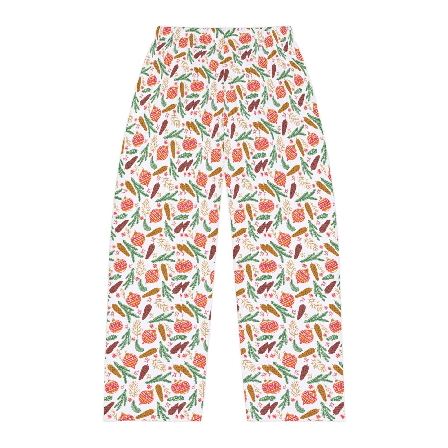Festive Ornaments and Pinecones Men's Pajama Pants