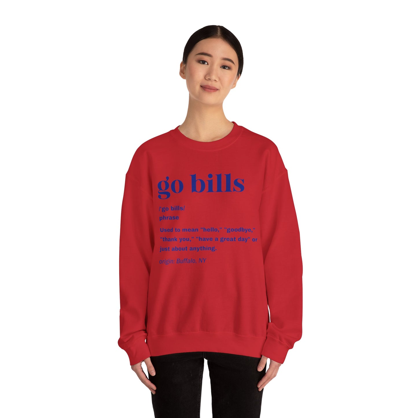 Go Bills Blue Unisex Heavy Blend™ Crewneck Sweatshirt