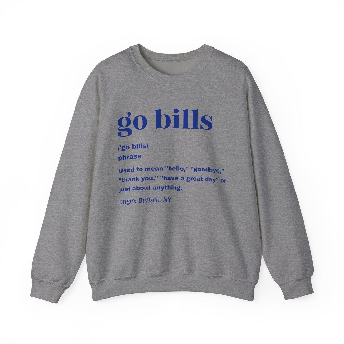Go Bills Blue Unisex Heavy Blend™ Crewneck Sweatshirt