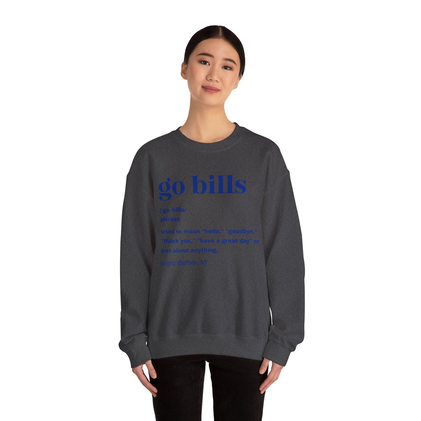 Go Bills Blue Unisex Heavy Blend™ Crewneck Sweatshirt