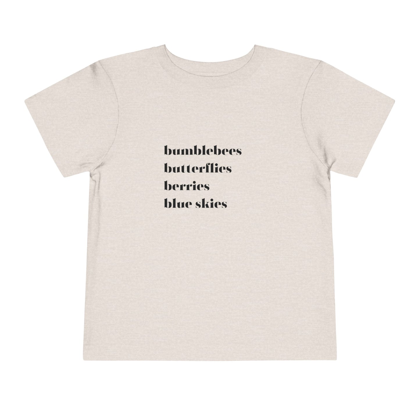 Bumblebees Butterflies Berries Blue Skies Toddler Short Sleeve Tee