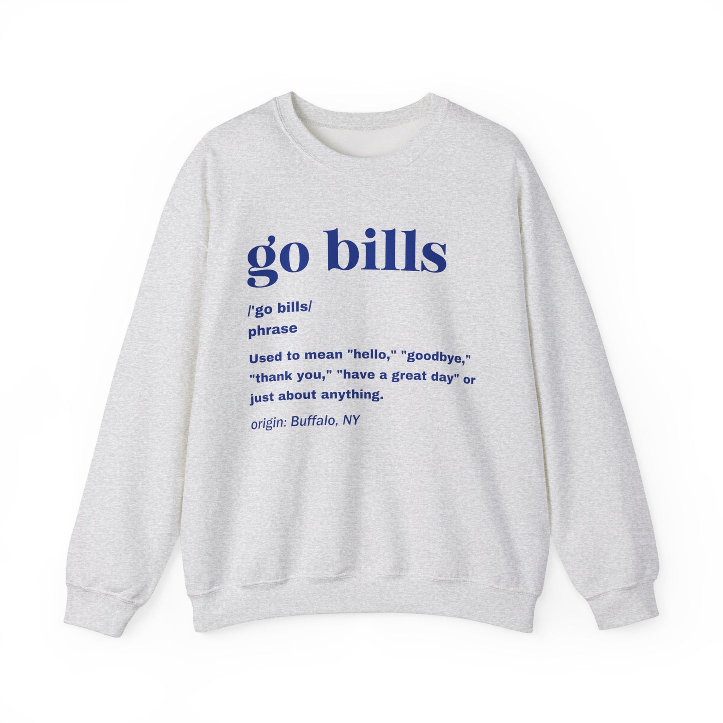 Go Bills Blue Unisex Heavy Blend™ Crewneck Sweatshirt