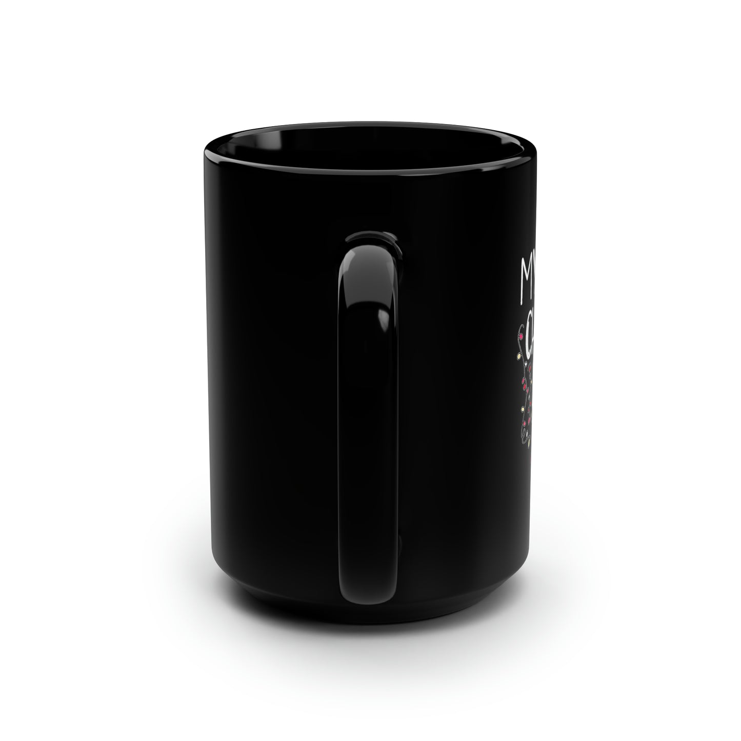My Favorite Christmas Light is Jesus Black Mug, 15oz